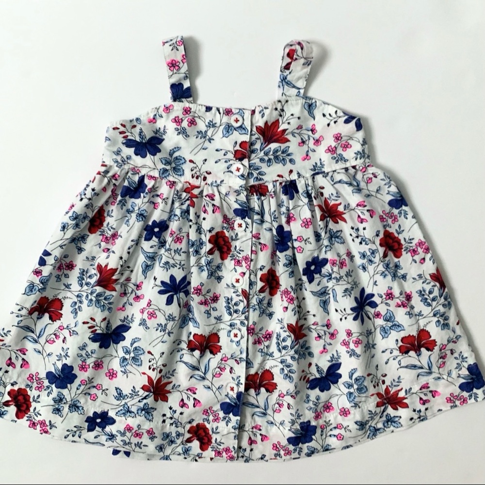 Baby Gap red white blue floral dress